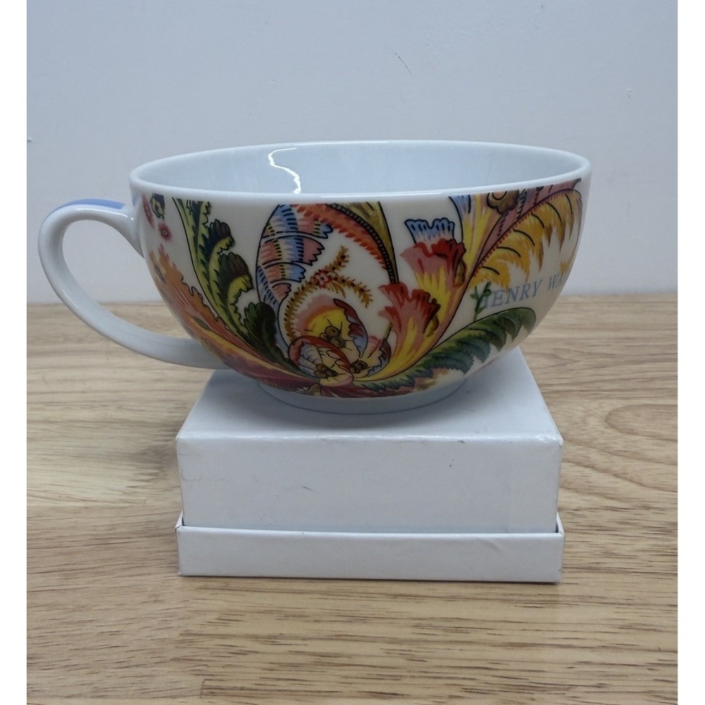 Fringe Studio‎ Tea Coffee Mug Barnes & Noble Floral Bird  Longfellow Quote #51